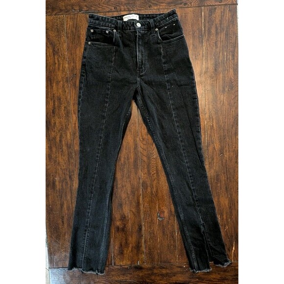 Abercrombie & Fitch Jeans Womens  27/4r Black The Skinny High Rise Curve Love - Picture 1 of 14